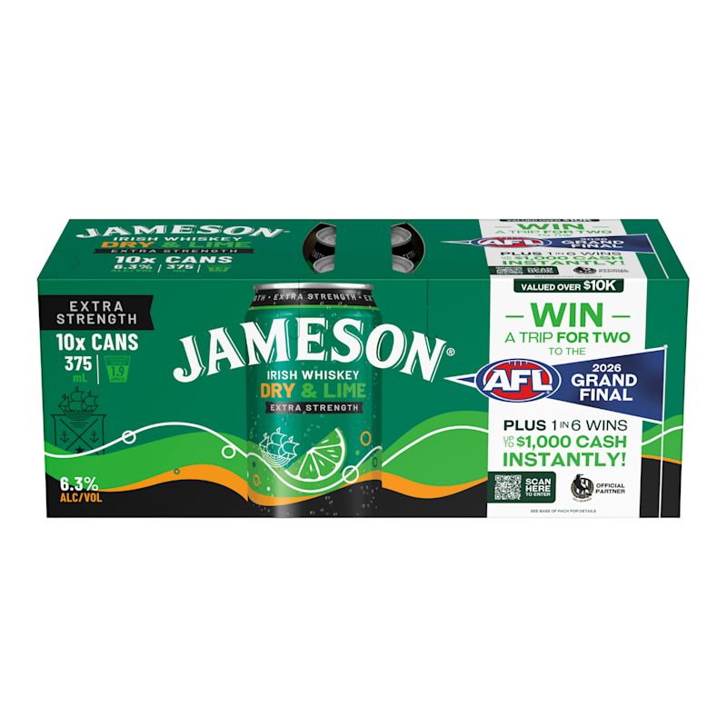 JAMESON DRY&LIME 6.3%10PK375ML