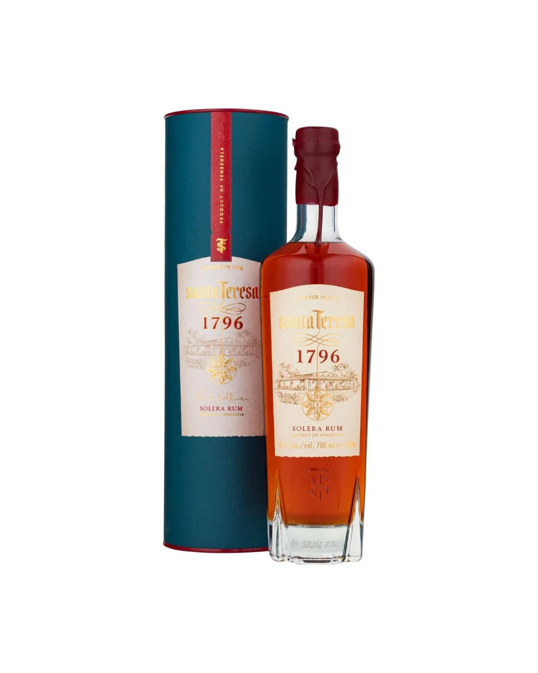 Santa Teresa 1796 Solera Rum 700ml bottle and tube