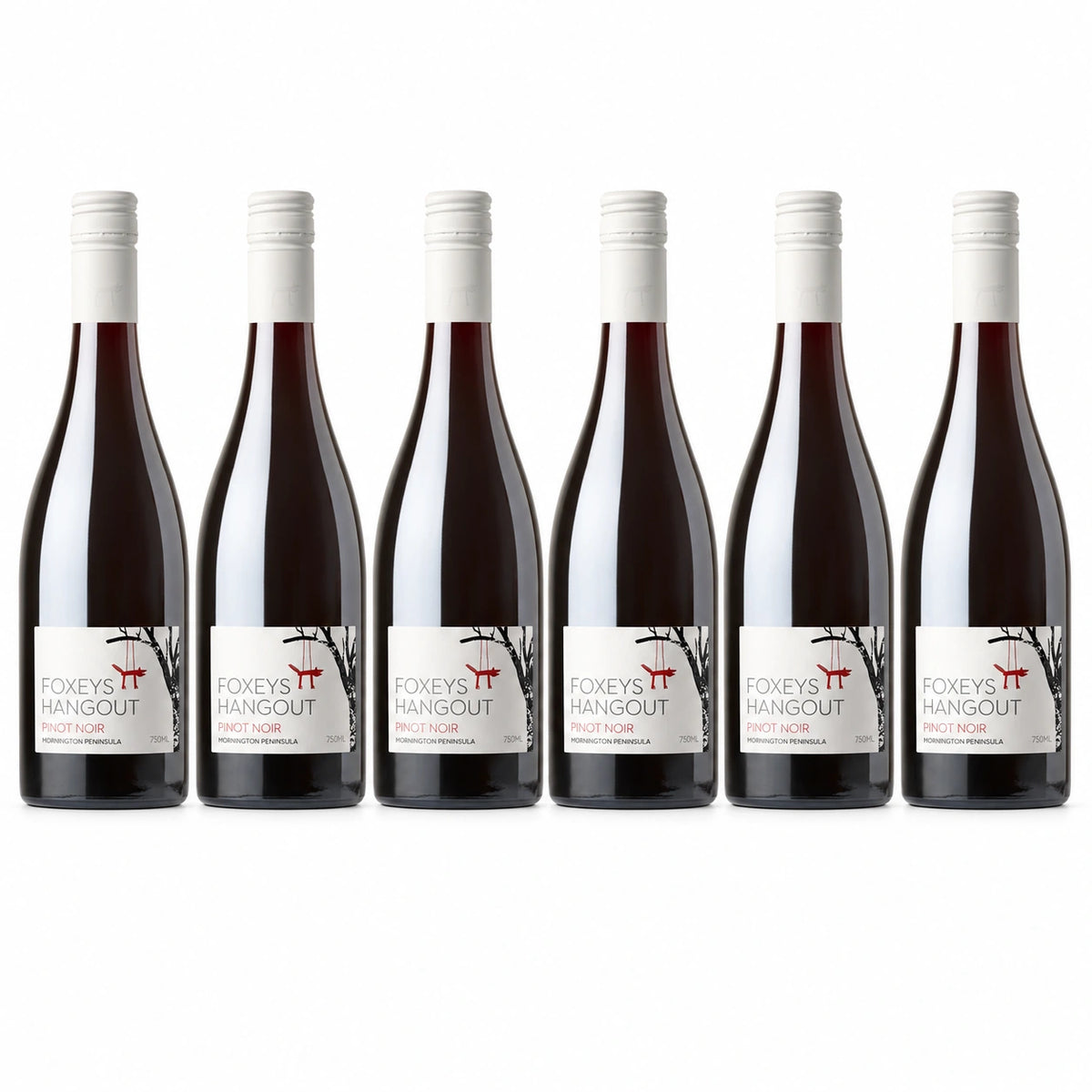 Foxeys Hangout Estate Pinot Noir 2024 750ml — 6-bottle arrangement (illustrative)