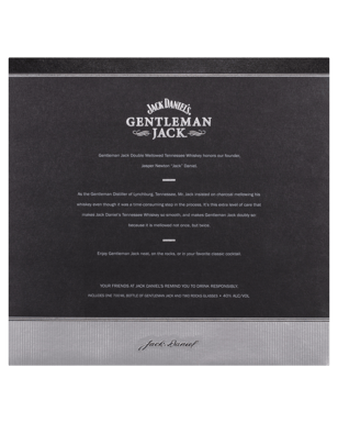 Gentleman Jack Tennessee Whiskey 700mL and 2 Glass Gift Pack alternate view