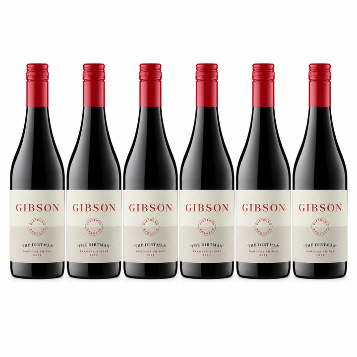 Gibson The Dirtman Barossa Shiraz 2023 750ml — 6-bottle arrangement (illustrative)