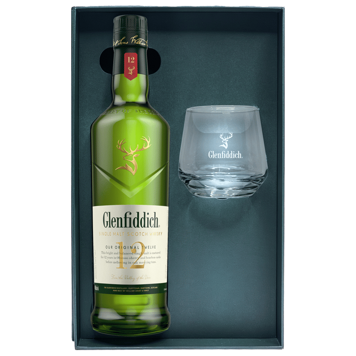Glenfiddich 12 Year Old 2025 gift box and whisky pack alternate view