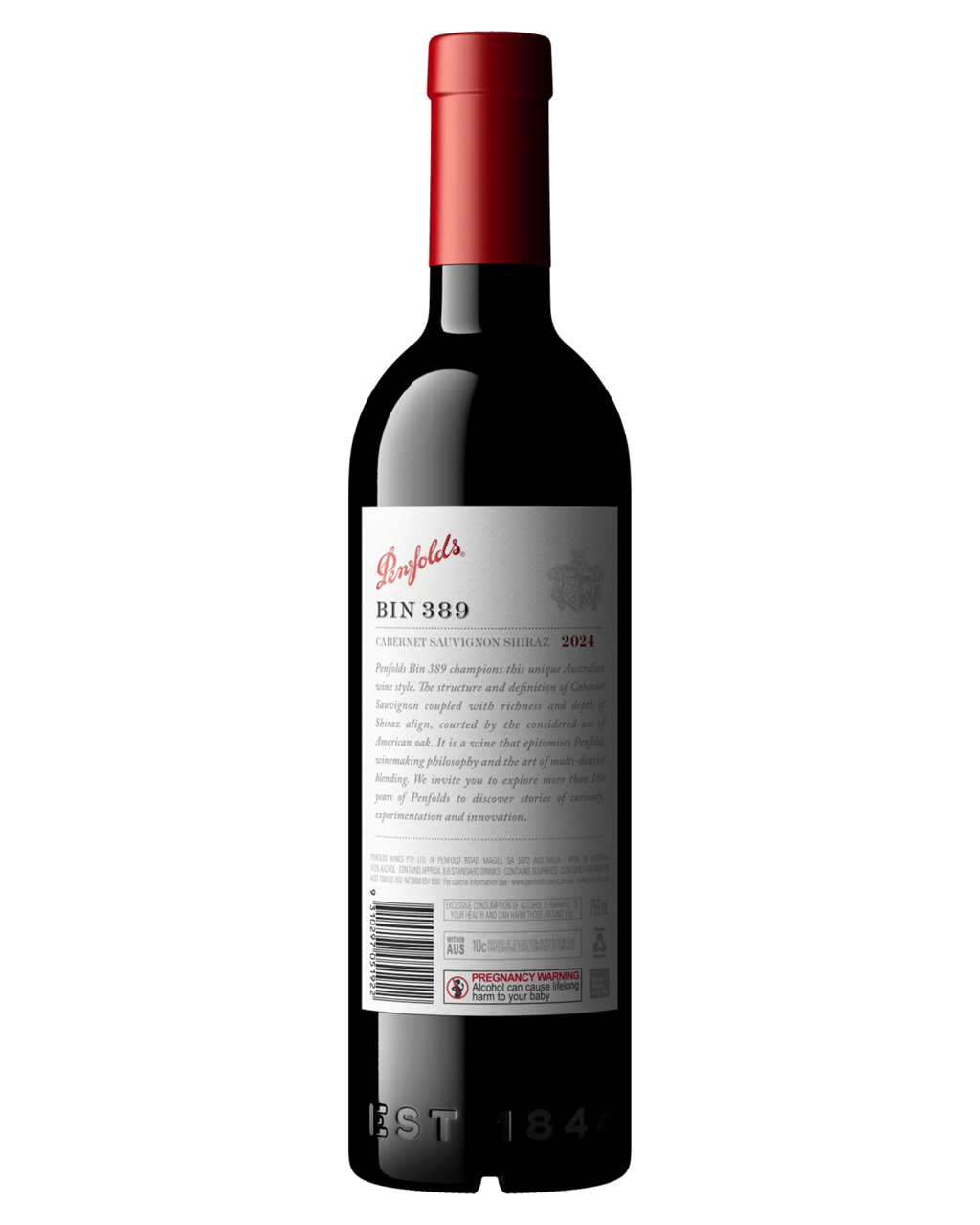 Penfolds Bin 389 Cabernet Sauvignon Shiraz 2024 750ml product photo