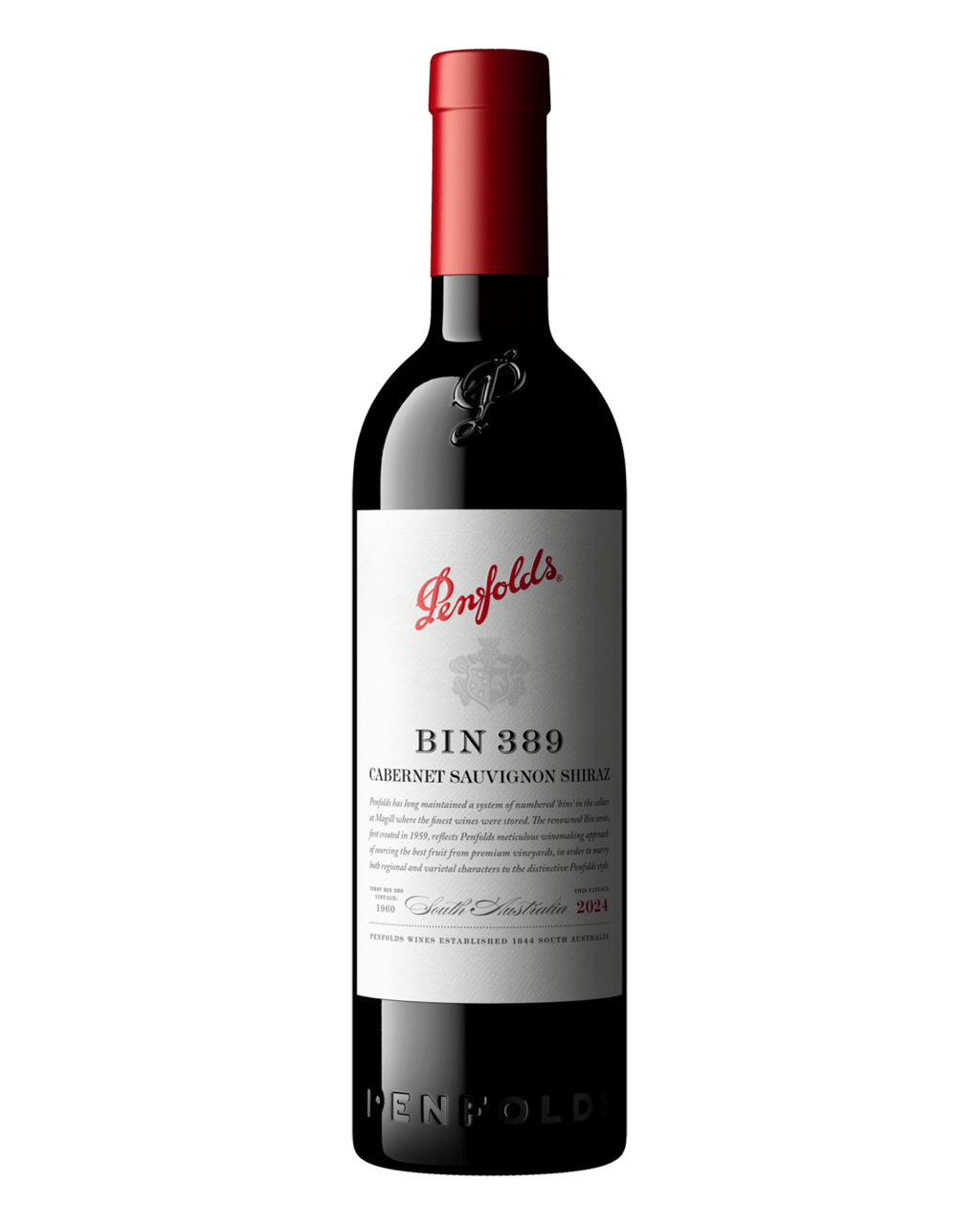 Penfolds Bin 389 Holiday 2024 red gift box packaging