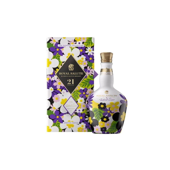 Royal Salute 21 Year Old Richard Quinn Edition II 700ml floral limited edition whisky bottle and gift box
