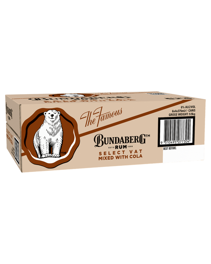 Bundaberg Select Vat Rum and Cola 6% case of 24 x 375ml cans