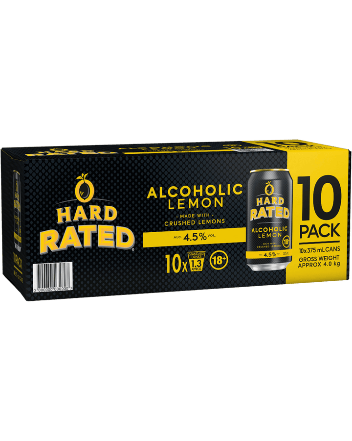 Hard Rated Alcoholic Lemon 10 pack of 375ml cans