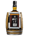 Rear view of Jack Daniel's 1.75 litre Tennessee whiskey bottle in its barrel cradle