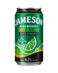 Jameson Irish Whiskey Dry and Lime 6.3% 375ml can, sold as twelve cans