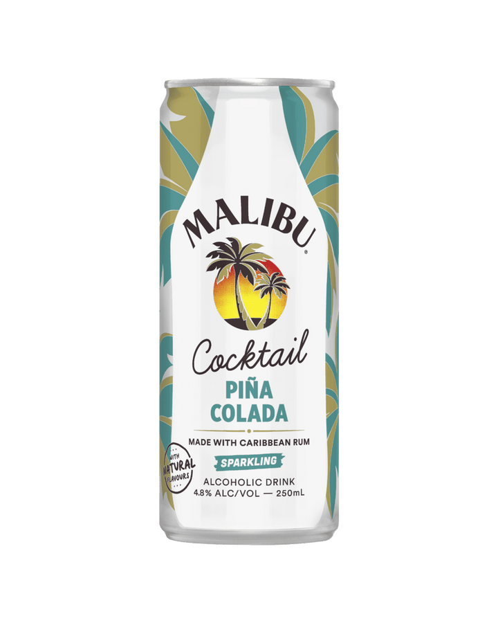 Malibu Piña Colada 4.8% 250ml can, sold as six four-packs