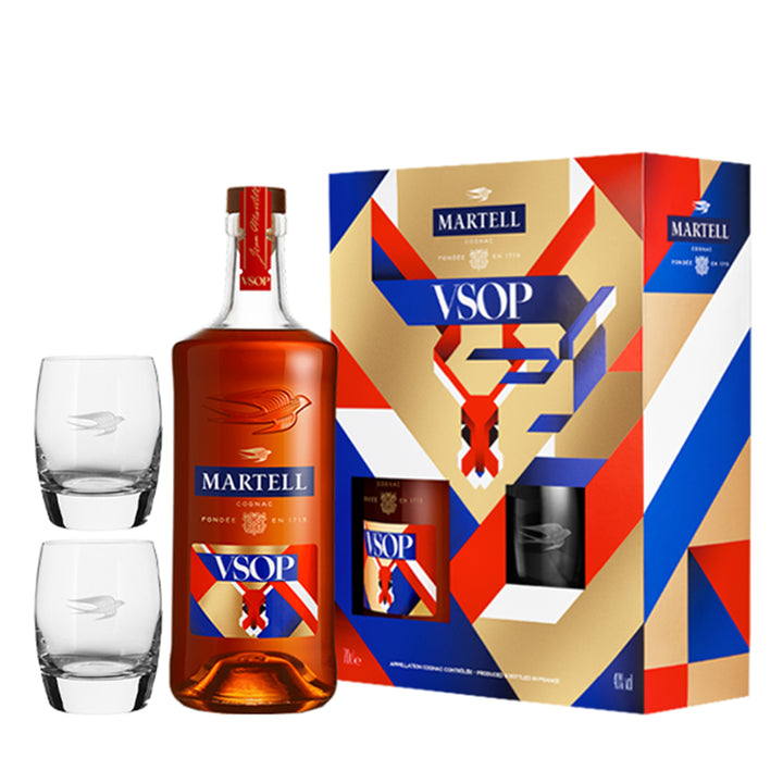 Martell VSOP Christoph Niemann Year of the Rabbit 700ml gift pack with two tumblers