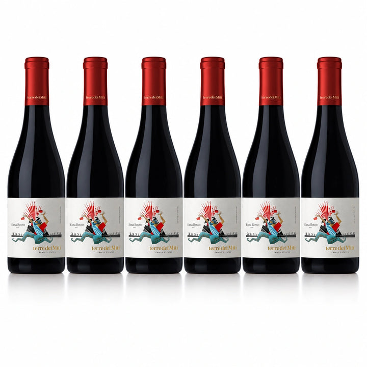 Terre dei Miti Etna Rosso DOC 2024 750ml — 6-bottle arrangement (illustrative)