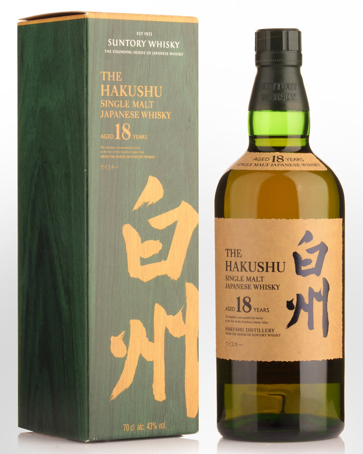 Hakushu 18 Year Old Single Malt Japanese Whisky 700ml bottle and box